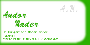 andor mader business card